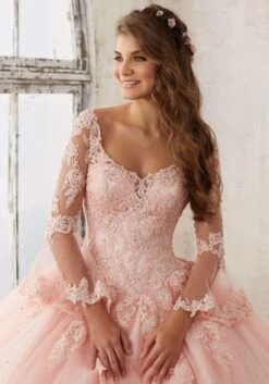 Vizcaya By Mori Lee - 60015 Sheer Bell Sleeve Embroidered Ballgown -Fashion wedding dress vizcaya by mori lee 60015 sheer bell sleeve embroidered ballgown quinceanera dresses 14538560634963