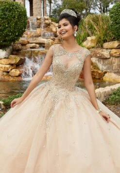 Vizcaya By Mori Lee - 60094 Bejeweled Illusion Bodice Tulle Ballgown -Fashion wedding dress vizcaya by mori lee 60094 bejeweled illusion bodice tulle ballgown quinceanera dresses 0 nude 28149633384531