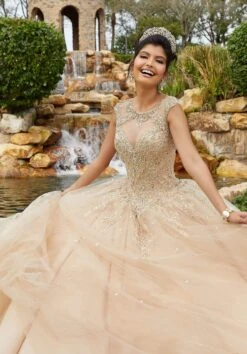 Vizcaya By Mori Lee - 60094 Bejeweled Illusion Bodice Tulle Ballgown -Fashion wedding dress vizcaya by mori lee 60094 bejeweled illusion bodice tulle ballgown quinceanera dresses 28150058582099