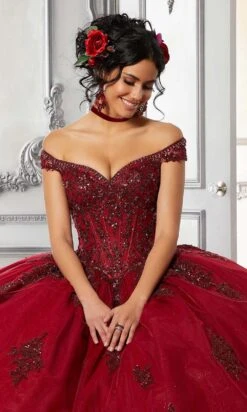 Vizcaya By Mori Lee - 60146 Appliqued Off Shoulder Ball Gown -Fashion wedding dress vizcaya by mori lee 60146 appliqued off shoulder ball gown quinceanera dresses 28428116394067