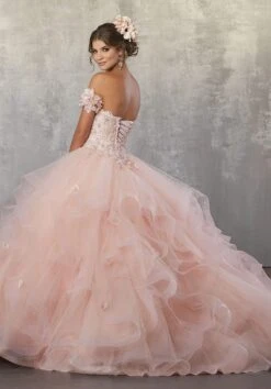 Vizcaya By Mori Lee - 89174 Floral Applique Off-Shoulder Tulle Gown -Fashion wedding dress vizcaya by mori lee 89174 floral applique off shoulder tulle gown quinceanera dresses 28111834382419
