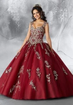 Vizcaya By Mori Lee - 89196 Metallic Embroidered Ballgown With Bolero -Fashion wedding dress vizcaya by mori lee 89196 metallic embroidered ballgown with bolero quinceanera dresses 0 sangria 12768282214483
