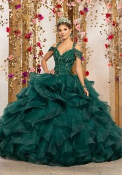 Vizcaya By Mori Lee - 89226 Crystal Beaded Cold Shoulder Ballgown