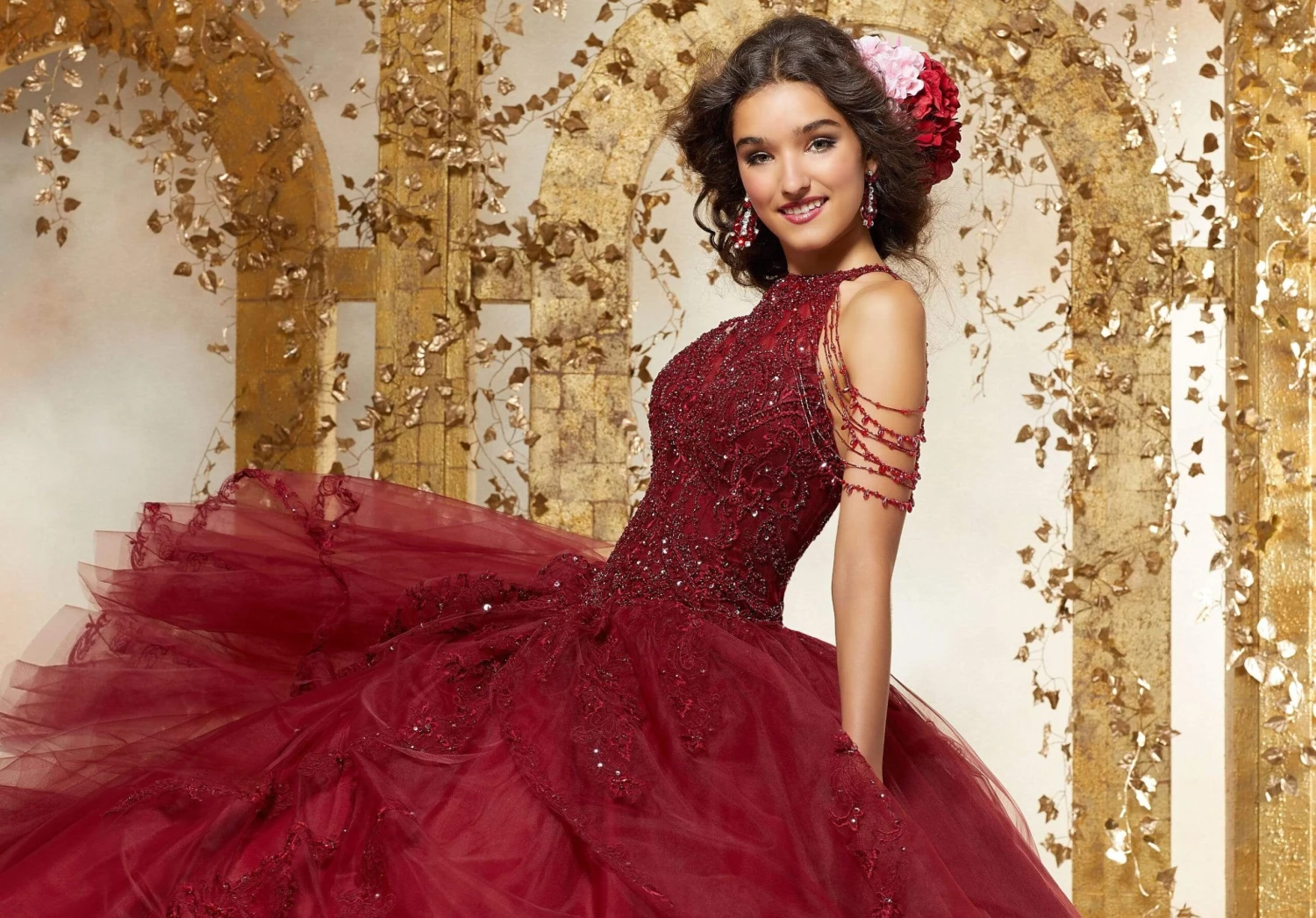 Vizcaya By Mori Lee - 89227 Crystal Beaded Halter Neck Tulle Ballgown 4 Vizcaya By Mori Lee - 89227 Crystal Beaded Halter Neck Tulle Ballgown - Image 4