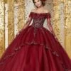 Vizcaya By Mori Lee - 89235 Off Shoulder Illusion Long Sleeve Ballgown