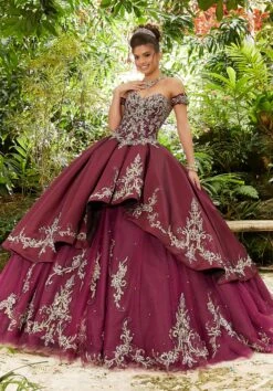 Vizcaya By Mori Lee - 89241 Metallic Crystalline Appliqued Ballgown -Fashion wedding dress vizcaya by mori lee 89241 metallic crystalline appliqued ballgown quinceanera dresses 0 wine 12788387086419