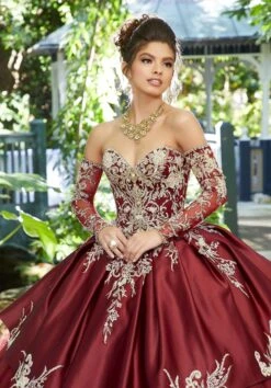 Vizcaya By Mori Lee - 89248 Dimensional Metallic Embroidered Ballgown -Fashion wedding dress vizcaya by mori lee 89248 dimensional metallic embroidered ballgown quinceanera dresses 0 sangria gold 28790160916563
