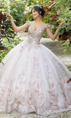 Vizcaya By Mori Lee - 89295 Embroidered V-neck Ballgown -Fashion wedding dress vizcaya by mori lee 89295 embroidered v neck ballgown quinceanera dresses 0 ivory blush 14546913853523