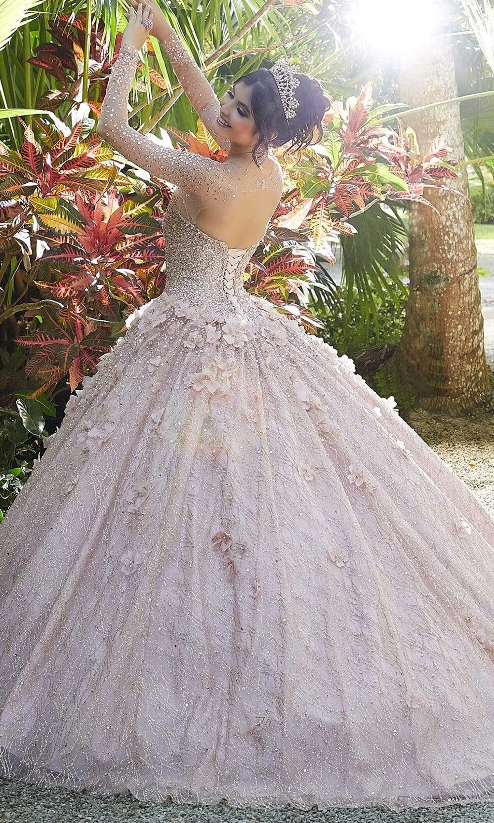 Vizcaya By Mori Lee - 89297 Jewel-Strewn Floral Appliqued Ballgown 2 Vizcaya By Mori Lee - 89297 Jewel-Strewn Floral Appliqued Ballgown - Image 2