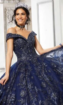 Vizcaya By Mori Lee - 89313 Off Shoulder Glittered Ballgown -Fashion wedding dress vizcaya by mori lee 89313 off shoulder glittered ballgown quinceanera dresses 28428932251731