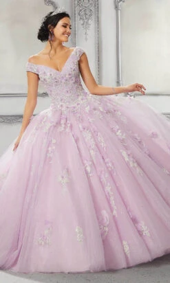 Vizcaya By Mori Lee - 89316 Applique Off Shoulder Tulle Ballgown -Fashion wedding dress vizcaya by mori lee 89316 applique off shoulder tulle ballgown quinceanera dresses 00 light purple 28408482037843