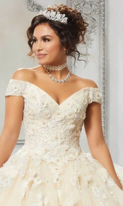 Vizcaya By Mori Lee - 89316 Applique Off Shoulder Tulle Ballgown -Fashion wedding dress vizcaya by mori lee 89316 applique off shoulder tulle ballgown quinceanera dresses 28503169630291