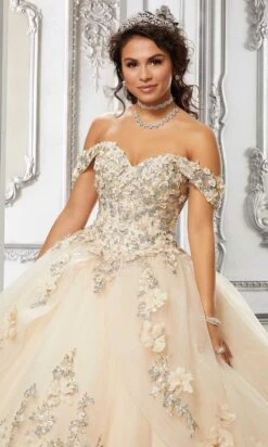 Vizcaya By Mori Lee - 89318 Floral Accented Tulle Ballgown -Fashion wedding dress vizcaya by mori lee 89318 floral accented tulle ballgown quinceanera dresses 28428987924563