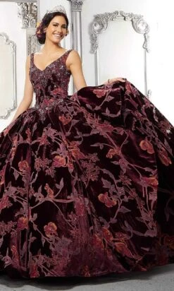 Vizcaya By Mori Lee - 89325 Vintage Velvet Floral Ballgown -Fashion wedding dress vizcaya by mori lee 89325 vintage velvet floral ballgown quinceanera dresses 28429001457747