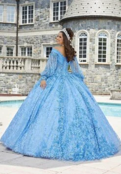 Vizcaya By Mori Lee 89411 - Bishop Sleeve Beaded Lace Ballgown -Fashion wedding dress vizcaya by mori lee 89411 bishop sleeve beaded lace ballgown special occasion dress 31926409003091