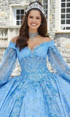 Vizcaya By Mori Lee 89411 - Bishop Sleeve Beaded Lace Ballgown -Fashion wedding dress vizcaya by mori lee 89411 bishop sleeve beaded lace ballgown special occasion dress 31997992599635